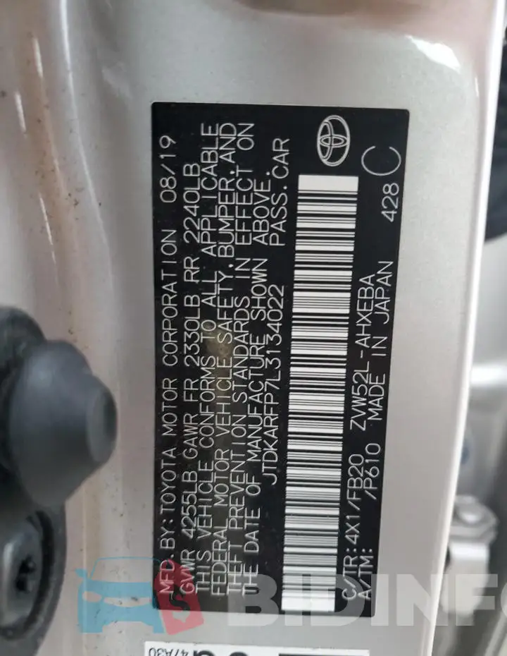 JTDKARFP7L3134022 Photo# 13