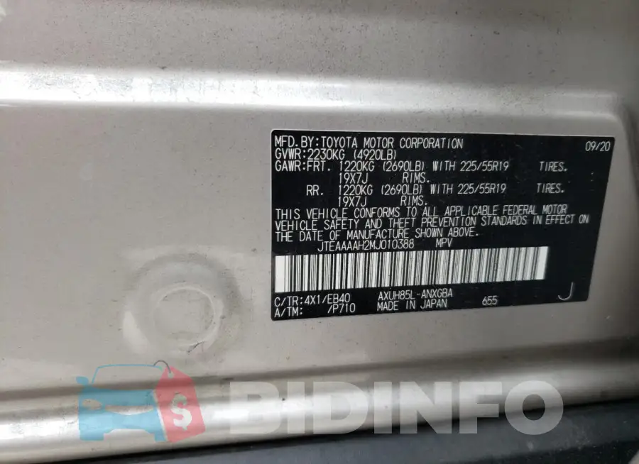 JTEAAAAH2MJ010388 Photo# 14