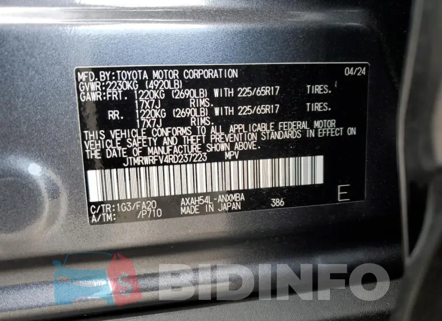 JTMRWRFV4RD237223 Photo# 13