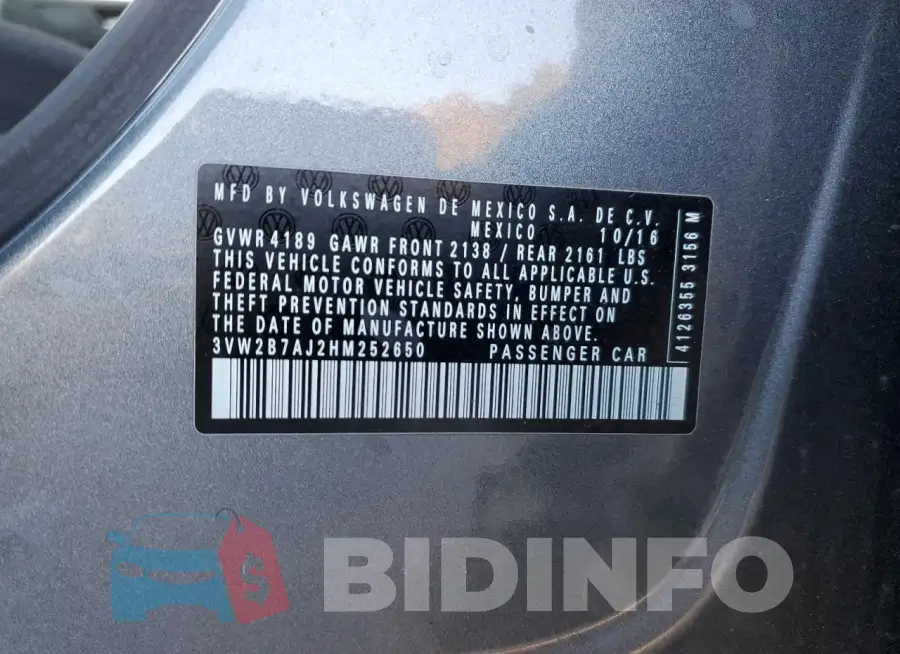 3VW2B7AJ2HM252650 Photo# 12