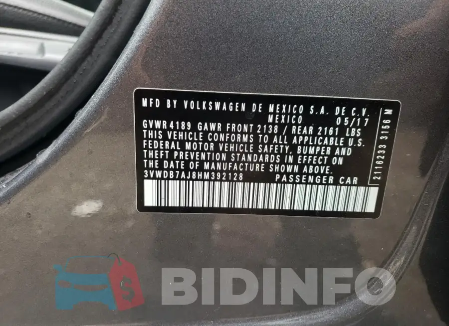 3VWDB7AJ8HM392128 Photo# 12