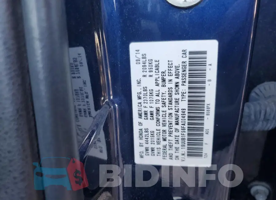 19UUB1F56FA004949 Photo# 12