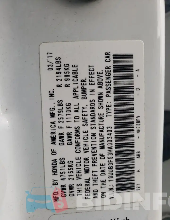 19UUB3F53HA003403 Photo# 12