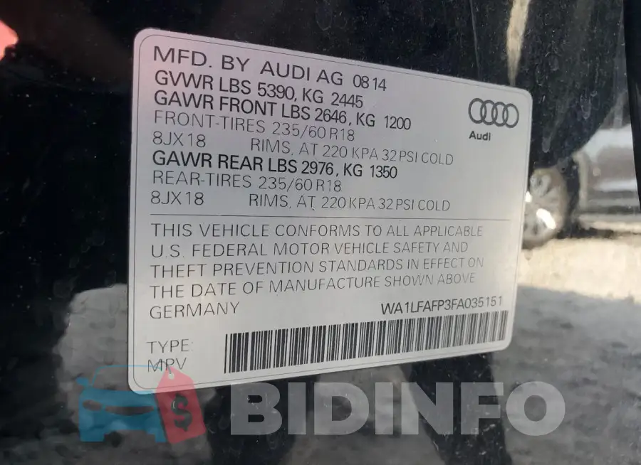 WA1LFAFP3FA035151 Photo# 12
