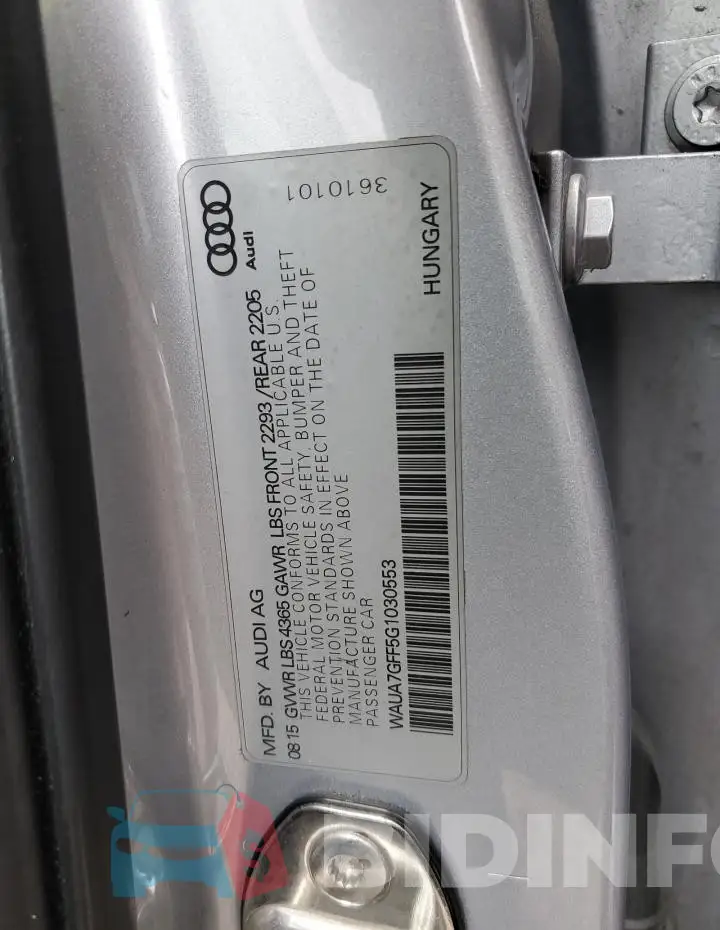 WAUA7GFF5G1030553 Photo# 12