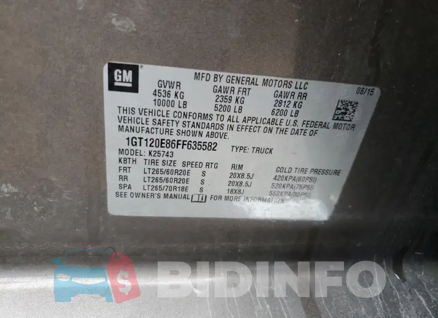 1GT120E86FF635582 Photo# 12