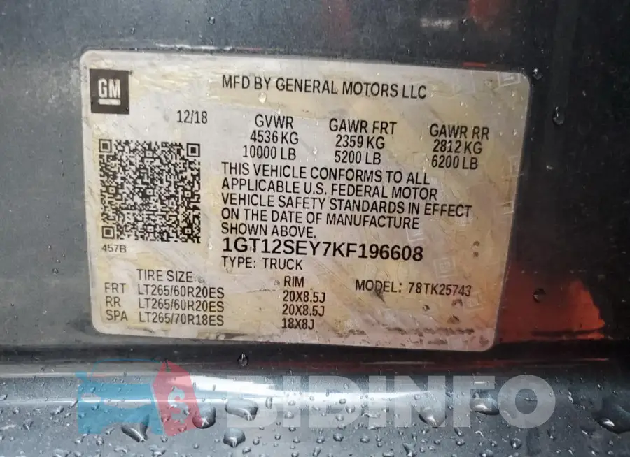 1GT12SEY7KF196608 Photo# 12