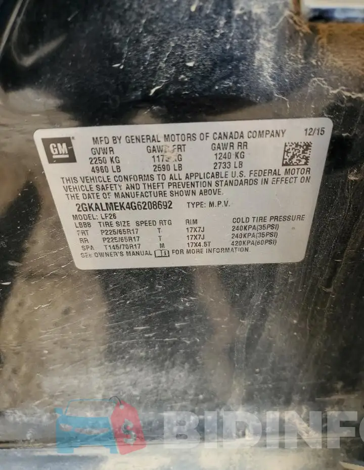 2GKALMEK4G6208692 Photo# 13