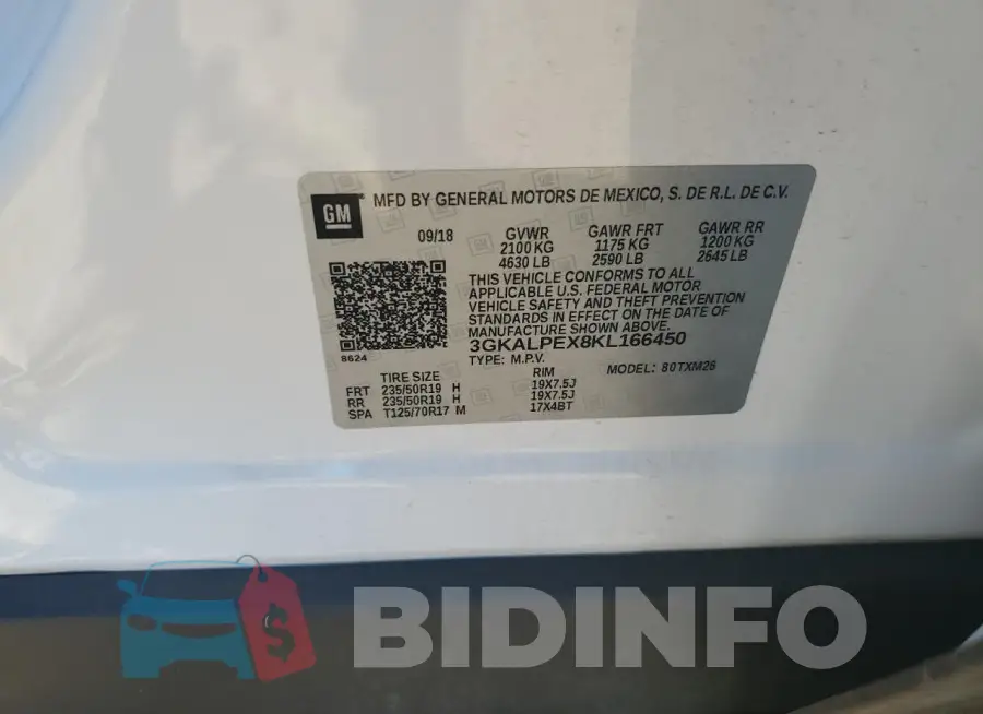 3GKALPEX8KL166450 Photo# 13