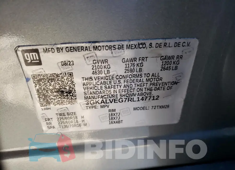3GKALVEG7RL147712 Photo# 13