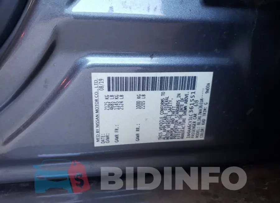 1N4AA6CV3LC361551 Photo# 12