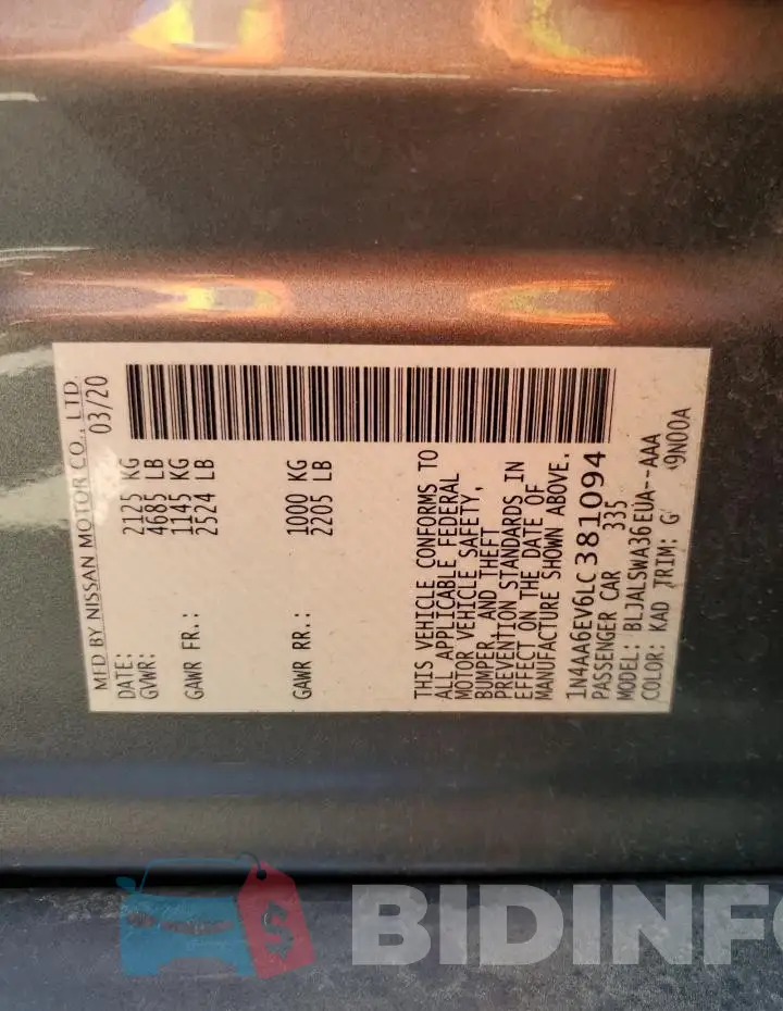 1N4AA6EV6LC381094 Photo# 12