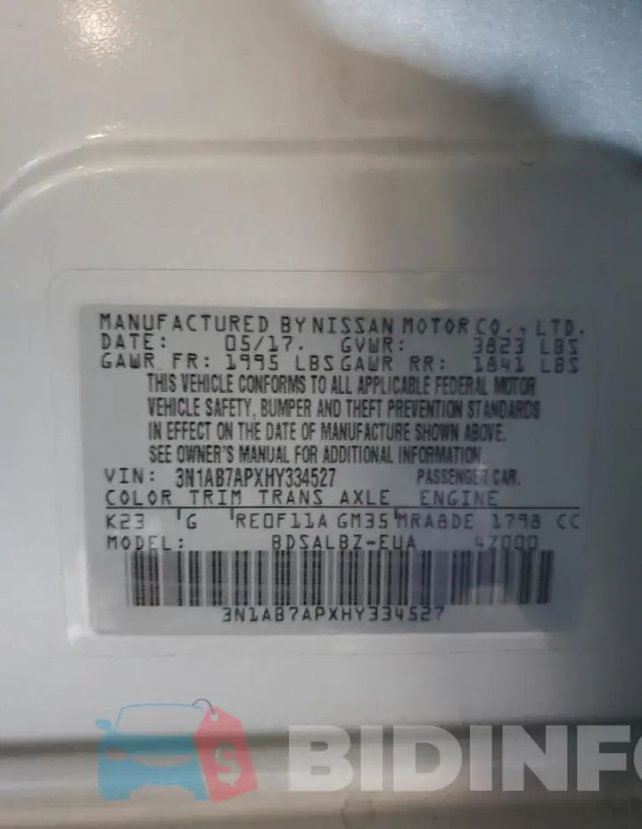 3N1AB7APXHY334527 Photo# 12