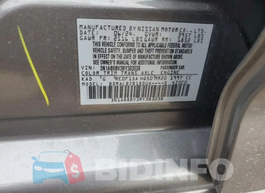 3N1AB8BV3RY383038 Photo# 13