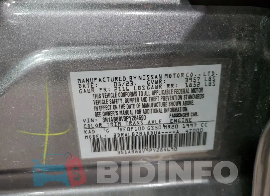 3N1AB8BV9PY284690 Photo# 12