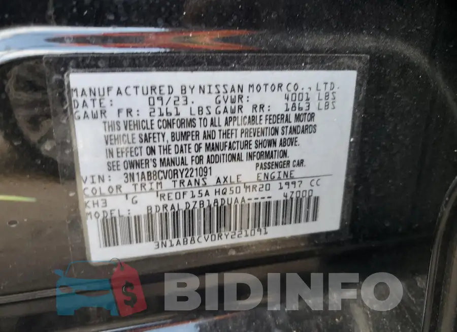 3N1AB8CV0RY221091 Photo# 13
