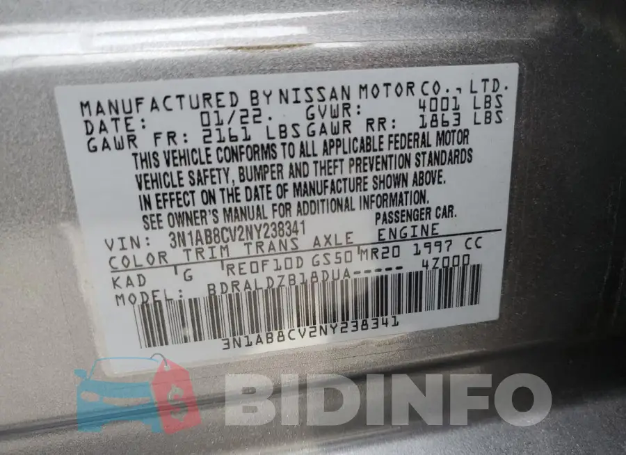 3N1AB8CV2NY238341 Photo# 13