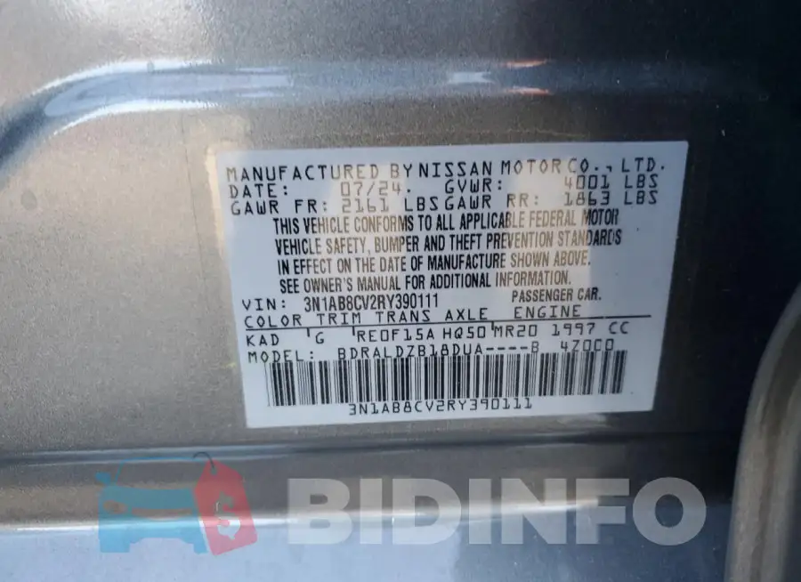 3N1AB8CV2RY390111 Photo# 12