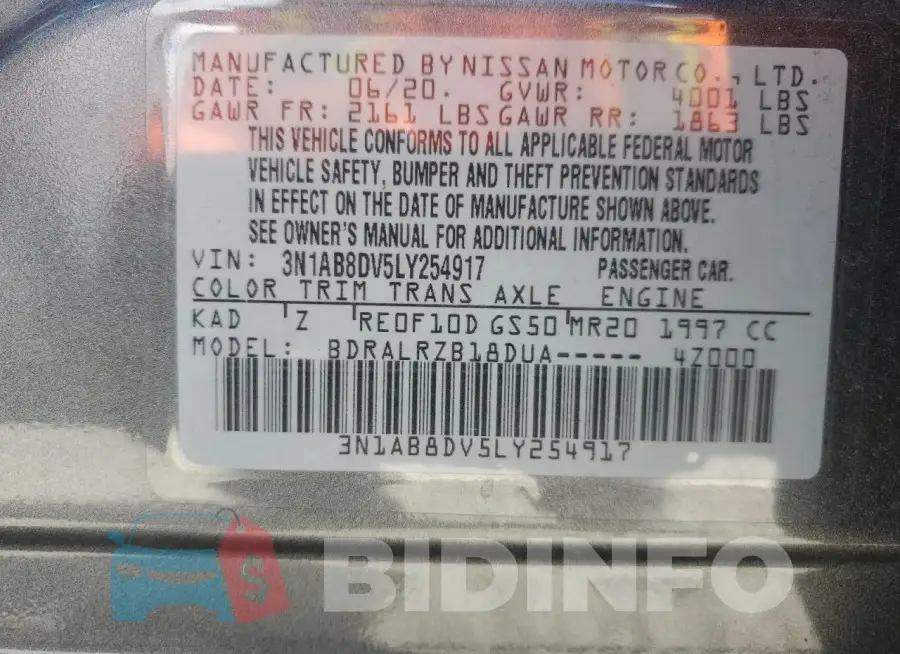 3N1AB8DV5LY254917 Photo# 12