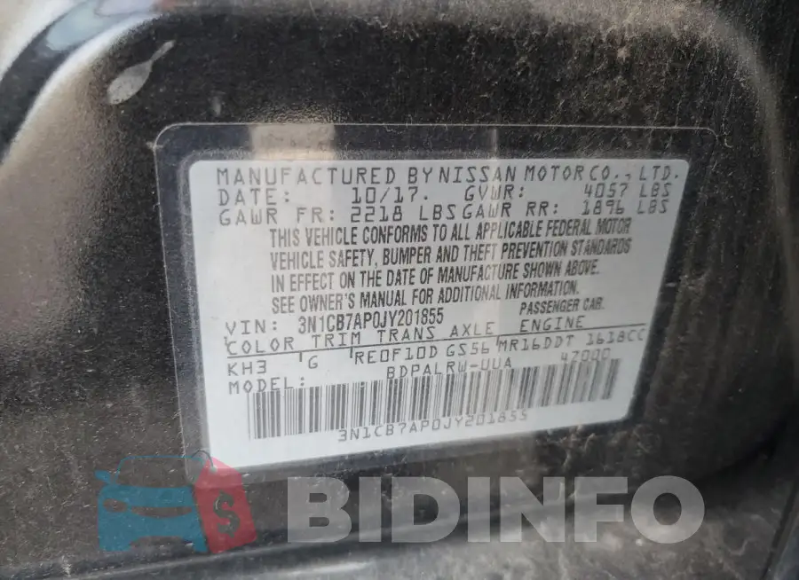 3N1CB7AP0JY201855 Photo# 12