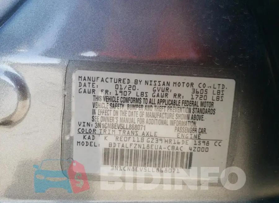 3N1CN8EV5LL868071 Photo# 13