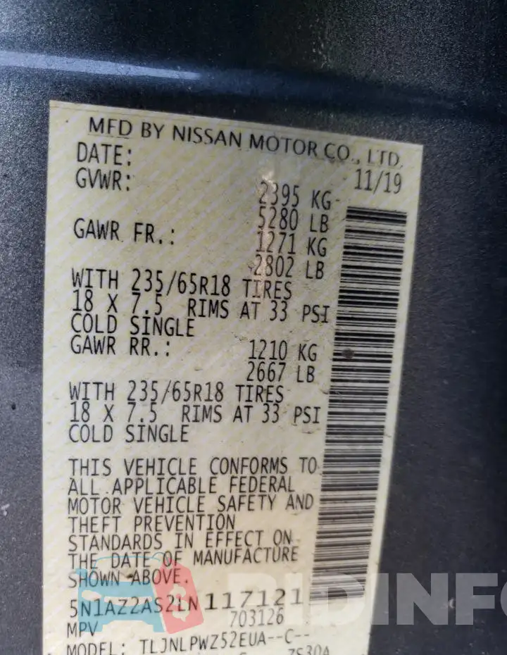 5N1AZ2AS2LN117121 Photo# 14