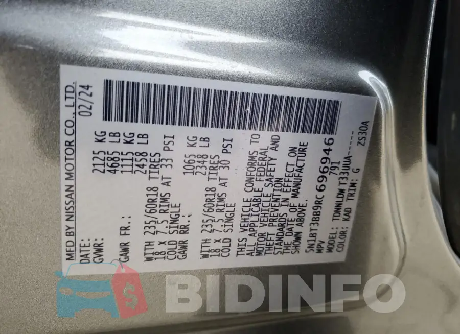 5N1BT3BB9RC696946 Photo# 14