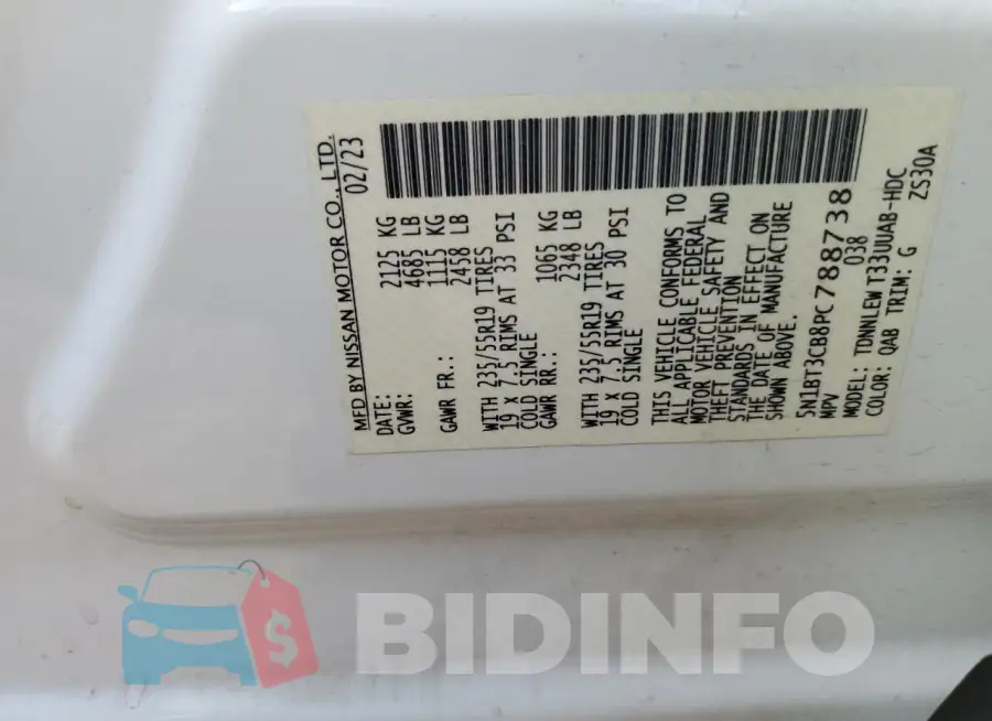 5N1BT3CB8PC788738 Photo# 13