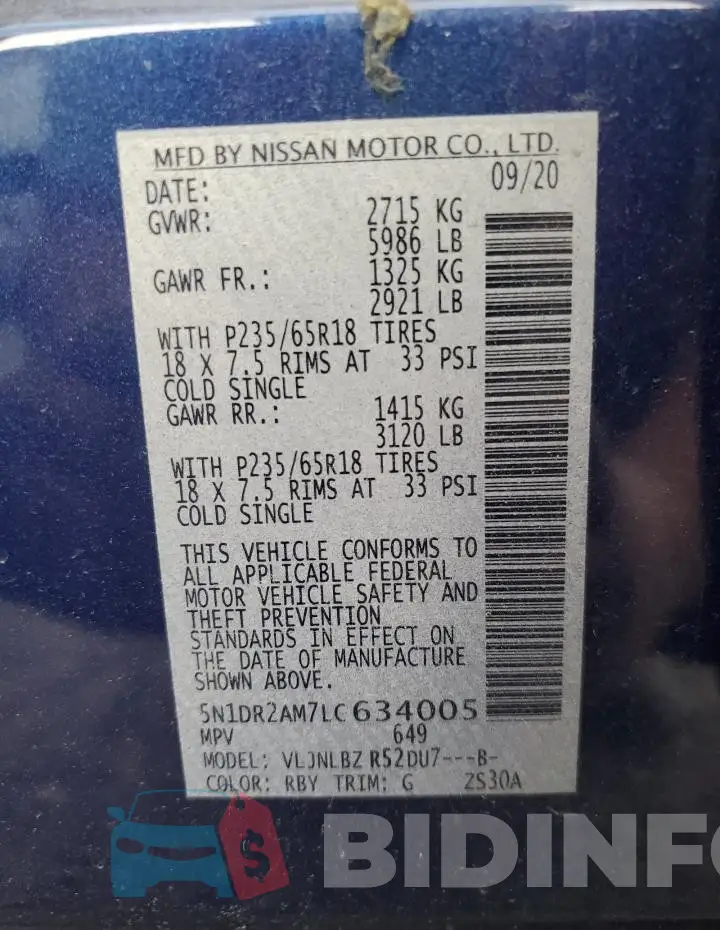 5N1DR2AM7LC634005 Photo# 13