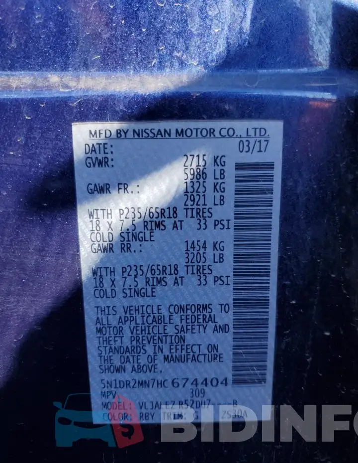 5N1DR2MN7HC674404 Photo# 13