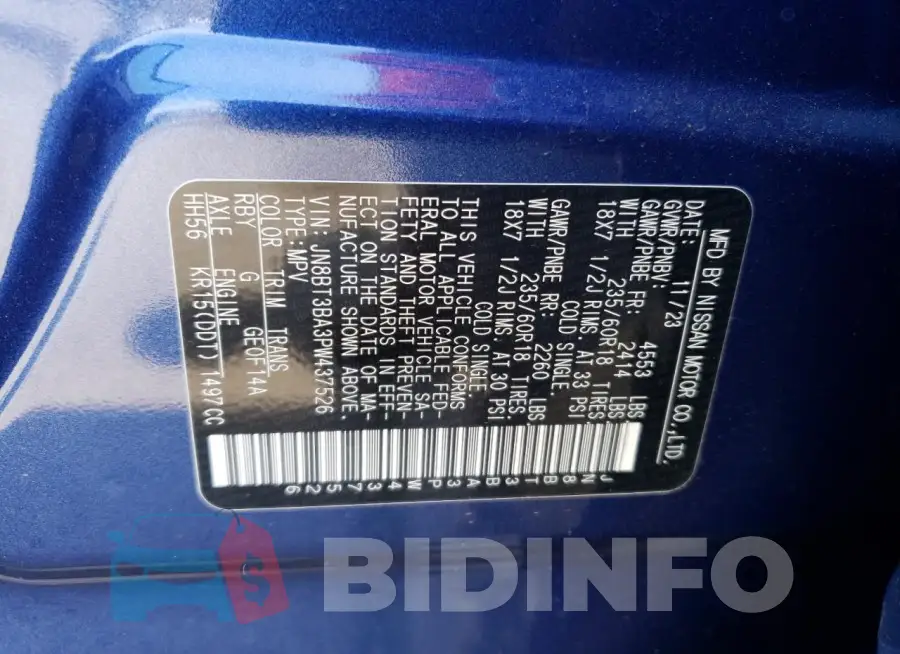 JN8BT3BA3PW437526 Photo# 12