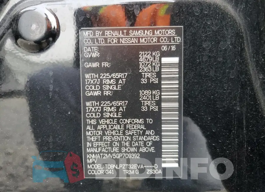 KNMAT2MV5GP709392 Photo# 13