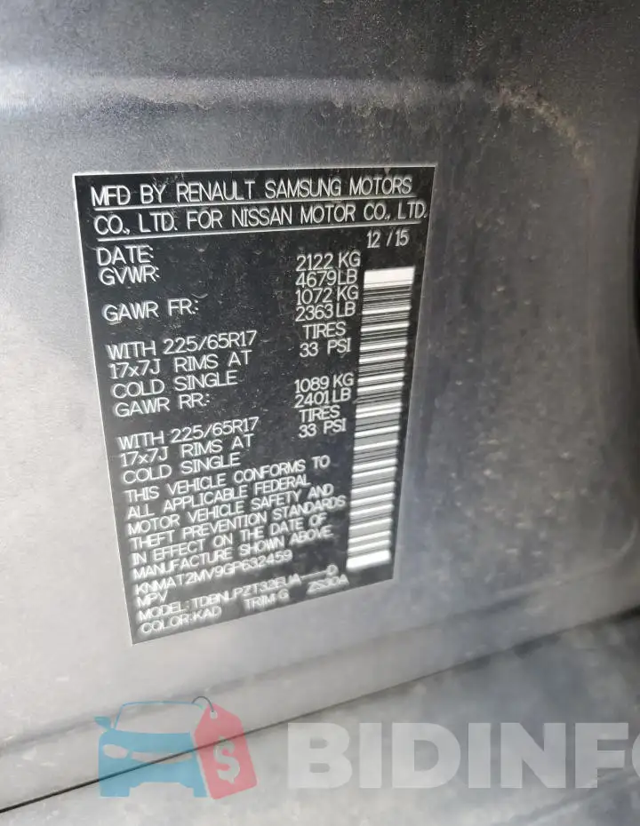 KNMAT2MV9GP632459 Photo# 14