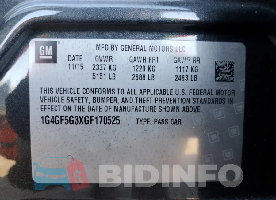 1G4GF5G3XGF170525 Photo# 12