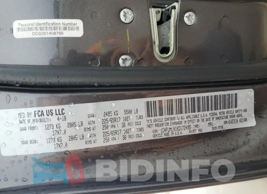 1C4PJMLX1KD172495 Photo# 12