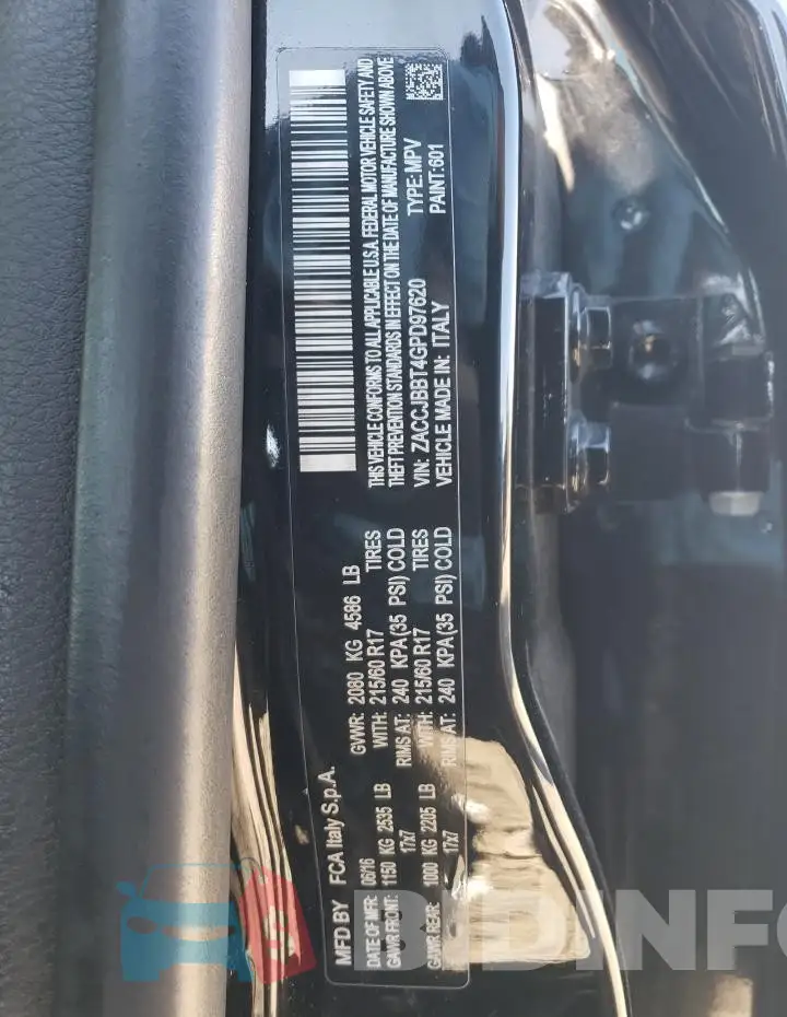 ZACCJBBT4GPD97620 Photo# 13