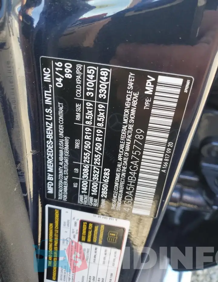 4JGDA5HB4GA757789 Photo# 13