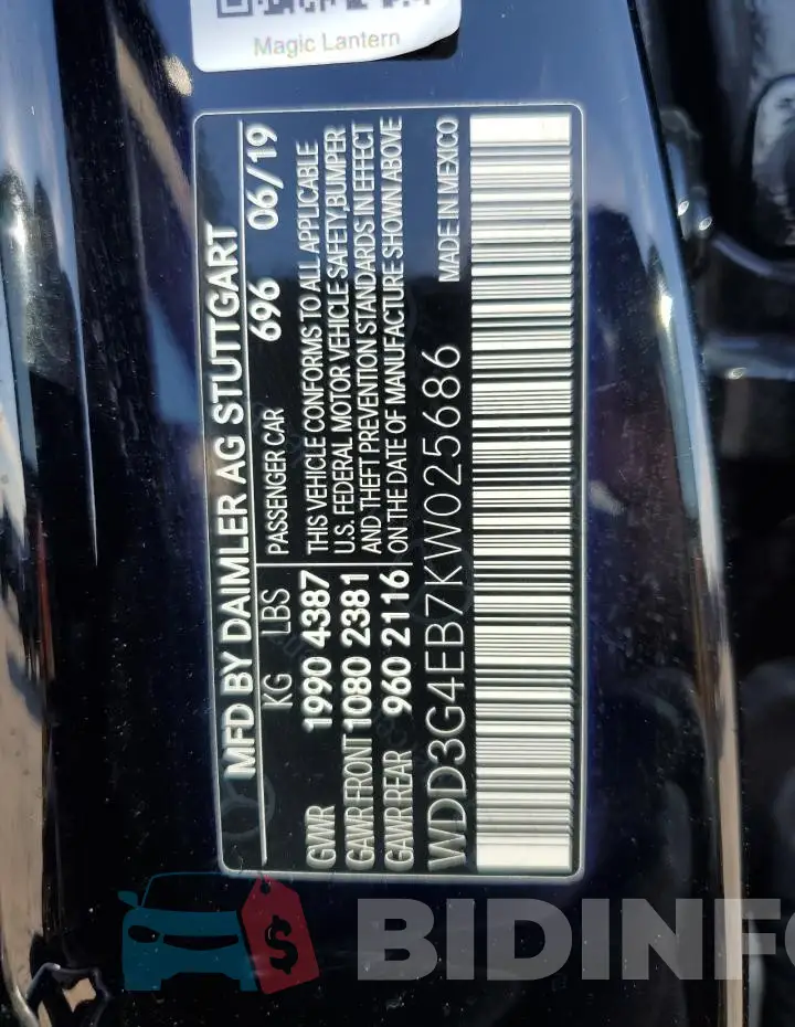 WDD3G4EB7KW025686 Photo# 12
