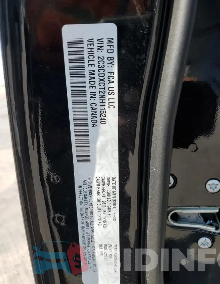 2C3CDXCT2NH115240 Photo# 12