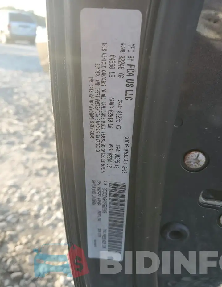 2C3CDZAG4KH632388 Photo# 12