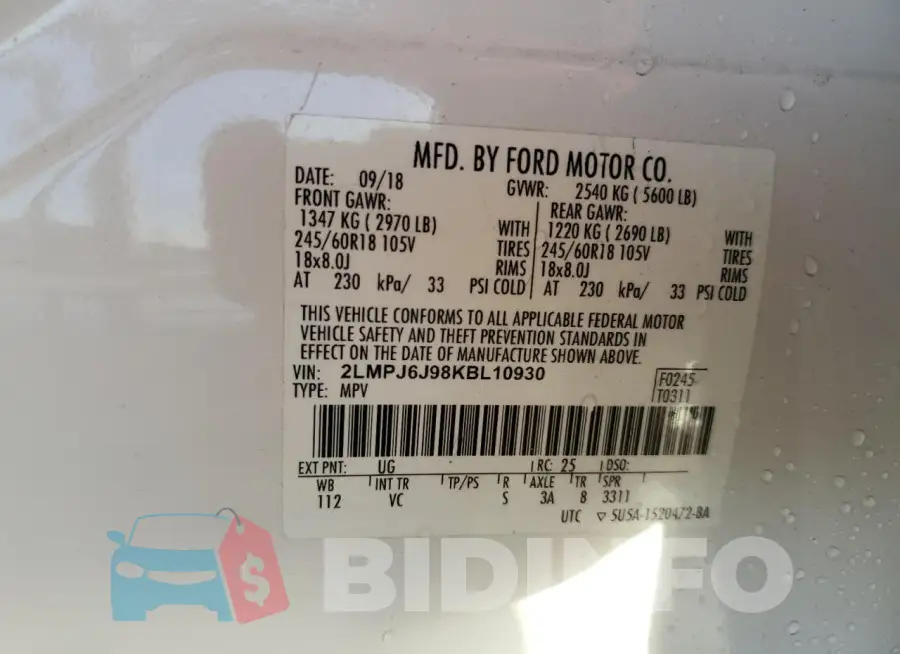 2LMPJ6J98KBL10930 Photo# 14