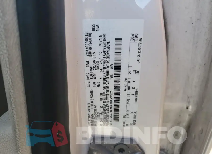 5LMCJ1D93HUL27921 Photo# 13