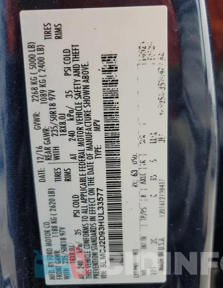 5LMCJ2D93HUL33577 Photo# 12