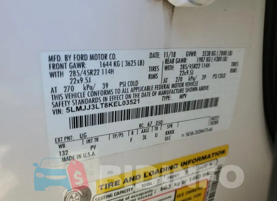 5LMJJ3LT8KEL03521 Photo# 13