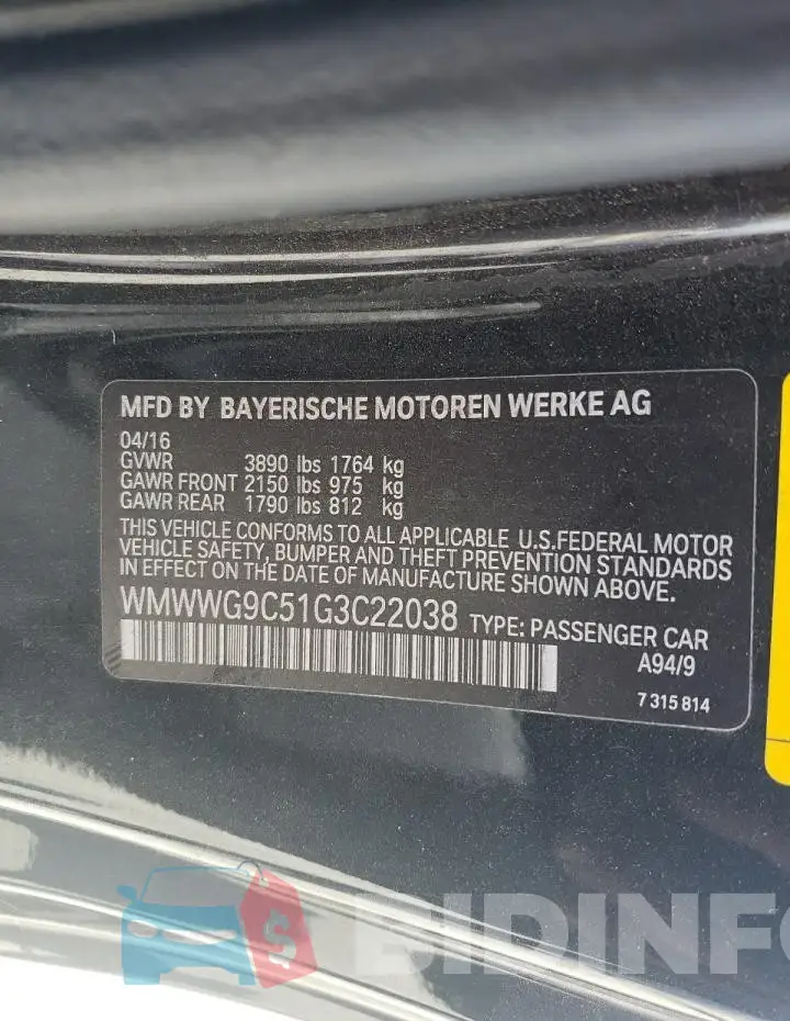 WMWWG9C51G3C22038 Photo# 13