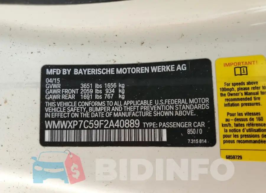 WMWXP7C59F2A40889 Photo# 13