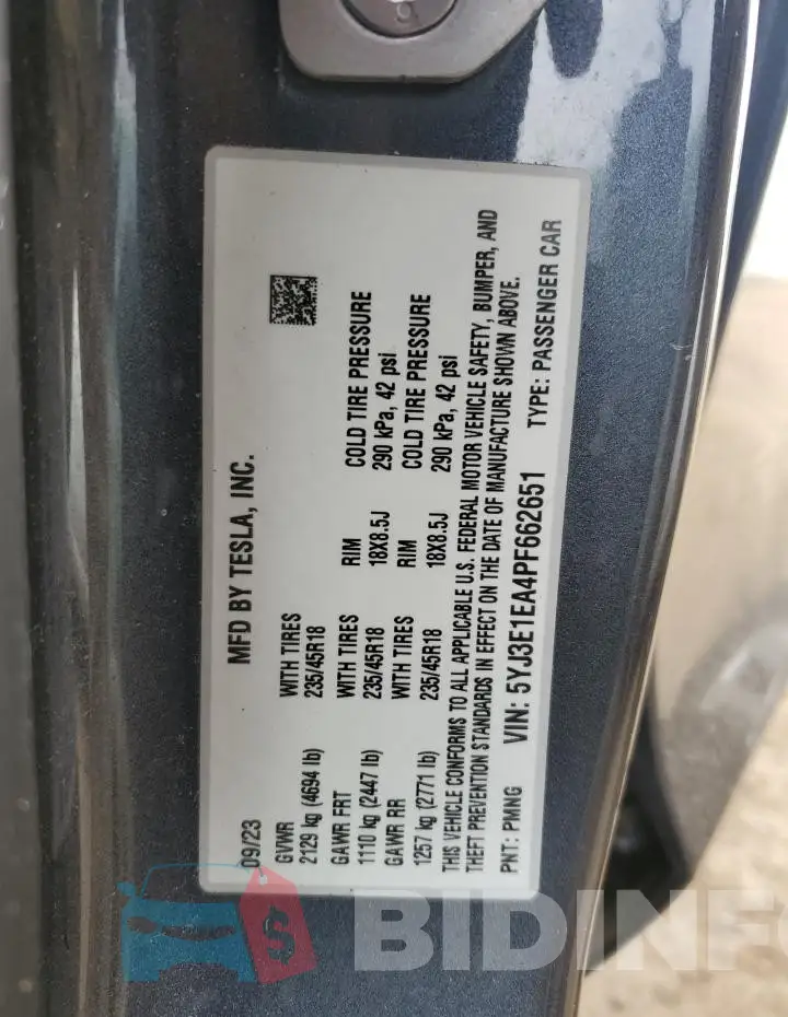 5YJ3E1EA4PF662651 Photo# 13