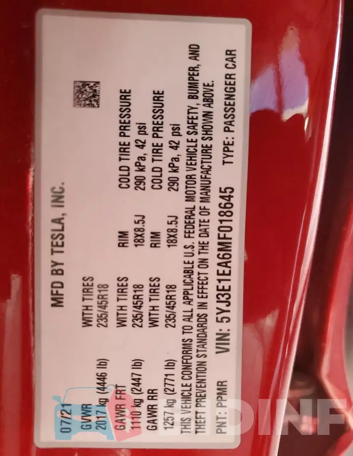 5YJ3E1EA6MF018645 Photo# 12