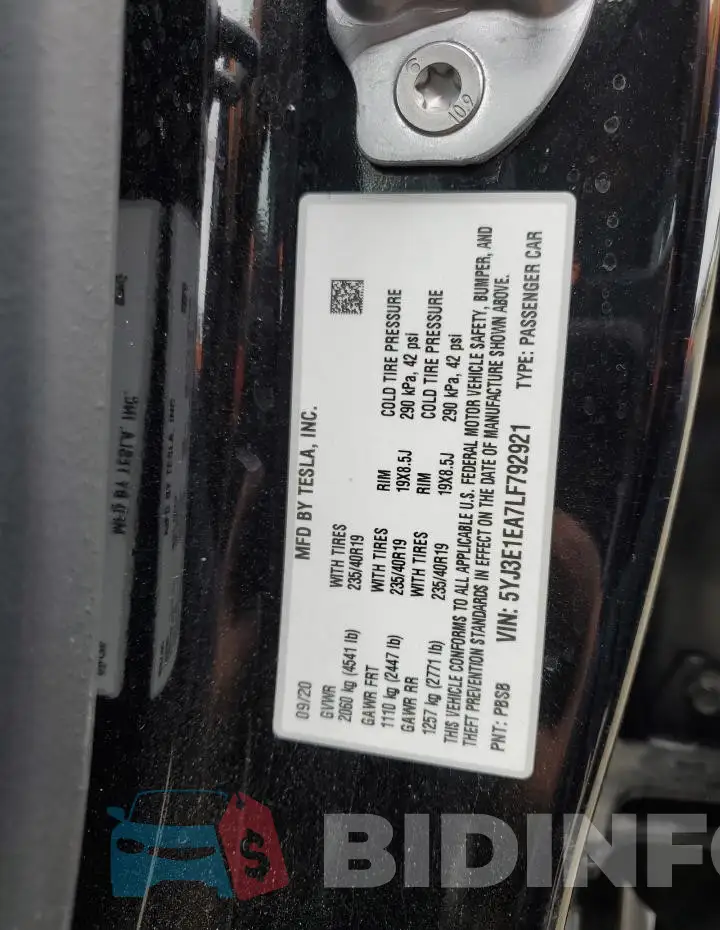 5YJ3E1EA7LF792921 Photo# 12