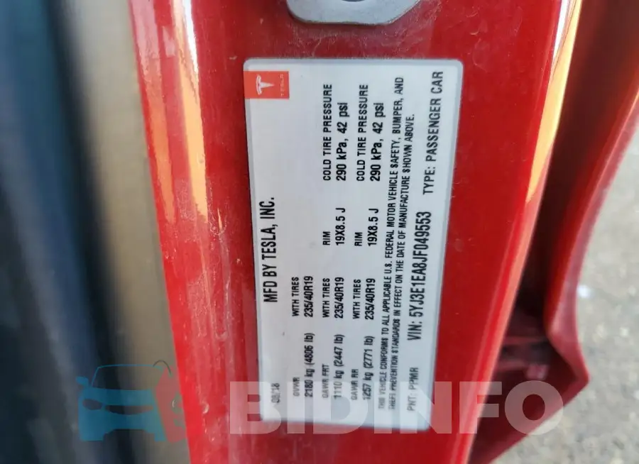 5YJ3E1EA8JF049553 Photo# 12
